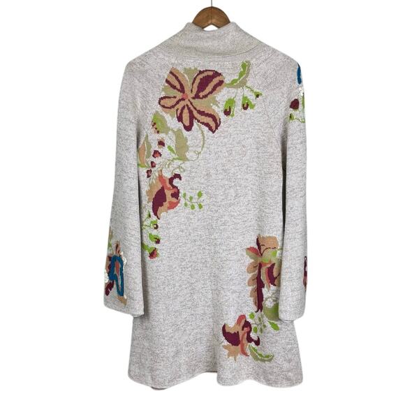 Anthropologie Knitted & Knot Embroidered Petals Turtleneck Swing Sweater Dress - Picture 11 of 15
